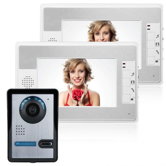SY813FA12 7 Inch Video Door Phone Doorbell Intercom Kit 1 Camera 2 Monitor Night Vision