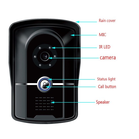 SY813MK21 7inch TFT LCD Video Door Phone Doorbell Intercom Kit 2 Cameras 1 Monitor Night Vision
