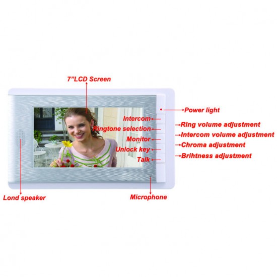 SY814FA12 7 inch Video Door Phone Doorbell Intercom Kit