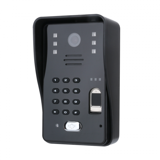SY816MJLENO11 7inch Fingerprint RFID Password Video Door Phone Intercom Doorbell System Kit With NO Electric Strikes Lock+ Wireless Remote Control unlock