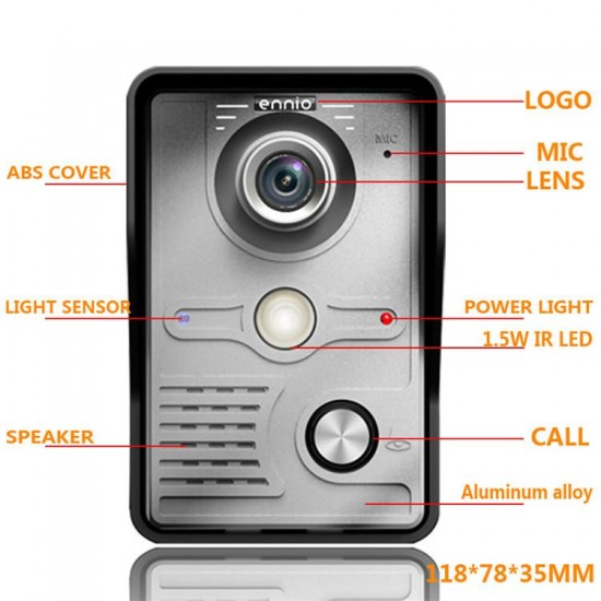 SY817MKW11 7 inch Video Door Phone Doorbell Intercom Kit 1 Camera 1 Monitor Night Vision