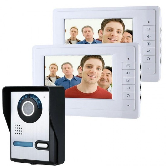 SY819FA12 7 inch Video Door Phone Doorbell Intercom Kit with Night Vision Camera and 2 Monitors