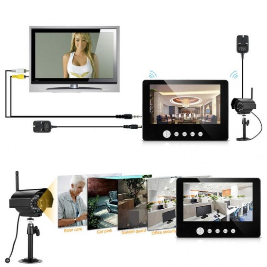 SY903E14 9inch LCD Monitor DVR Wireless Kit Home CCTV Security System with Four Digital Cameras