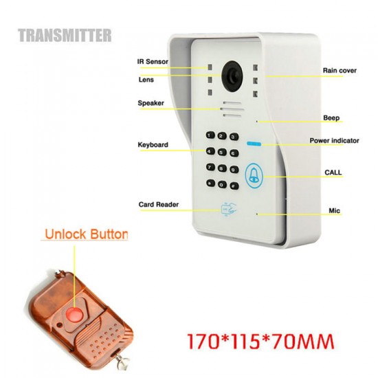 WIFI Video Door Phone System with Card Unlock Function Remote Wireless Control