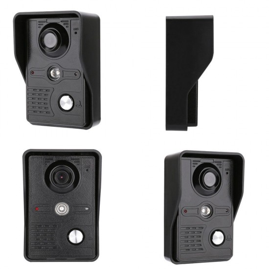 White 7 inch Record Wired Video Door Phone Doorbell Intercom System Kit with AHD 1080P Camera and 2CH Security Camera