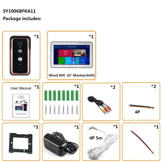 Wired Wifi Video Door Phone Doorbell Intercom Entry System with IR-CUT AHD 720P Wired Camera Night Vision,Support Remote APP Intercom,Unlocking,Recording,Snapshots Wired Wifi Video Door Phone Doorbell Intercom Entry System with IR-CUT AHD 720P Wired Camera Night Vision,Support Remote APP Intercom,Unlocking,Recording,Snapshots