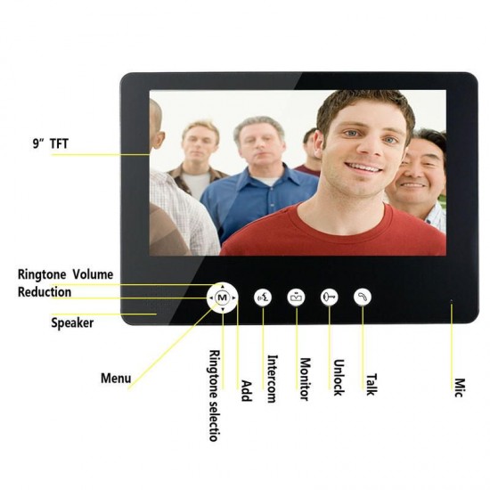 SY905FA11 9 Inch Video Door Phone Doorbell Intercom Kit with IR Night Vision Camera and Monitor SY905FA11 9 Inch Video Door Phone Doorbell Intercom Kit with IR Night Vision Camera and Monitor