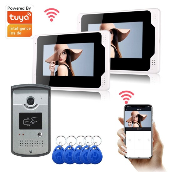 701MEID12 Tuya APP Remote Unlock Visual Intercom 7 Inch 1080P Monitor Wifi Video Doorbell Door Lock Intercom System Doorbell 701MEID12 Tuya APP Remote Unlock Visual Intercom 7 Inch 1080P Monitor Wifi Video Doorbell Door Lock Intercom System Doorbell