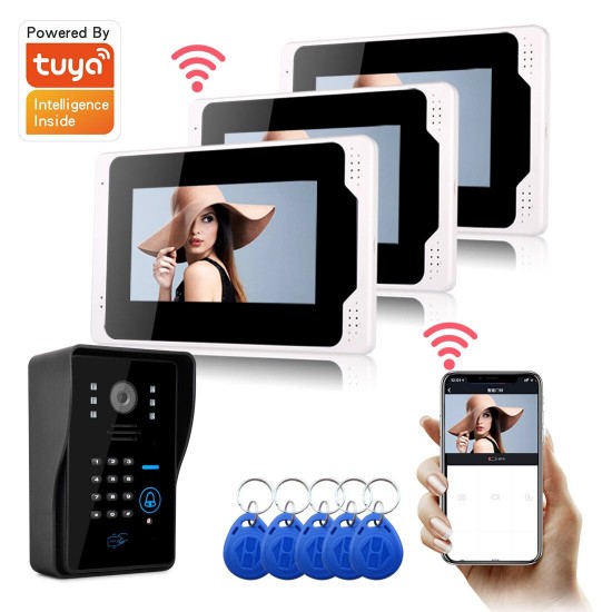701MJIDS13 Tuya APP Remote Unlock Visual Intercom 7 Inch 1080P Monitor Wifi Video Doorbell Door Lock Intercom System Doorbell 701MJIDS13 Tuya APP Remote Unlock Visual Intercom 7 Inch 1080P Monitor Wifi Video Doorbell Door Lock Intercom System Doorbell