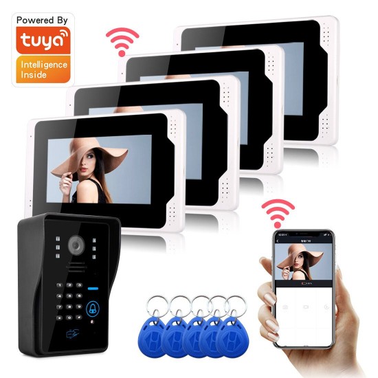 701MJIDS14 Tuya APP Remote Unlock Visual Intercom 7 Inch 1080P Monitor Wifi Video Doorbell Door Lock Intercom System Doorbell 701MJIDS14 Tuya APP Remote Unlock Visual Intercom 7 Inch 1080P Monitor Wifi Video Doorbell Door Lock Intercom System Doorbell