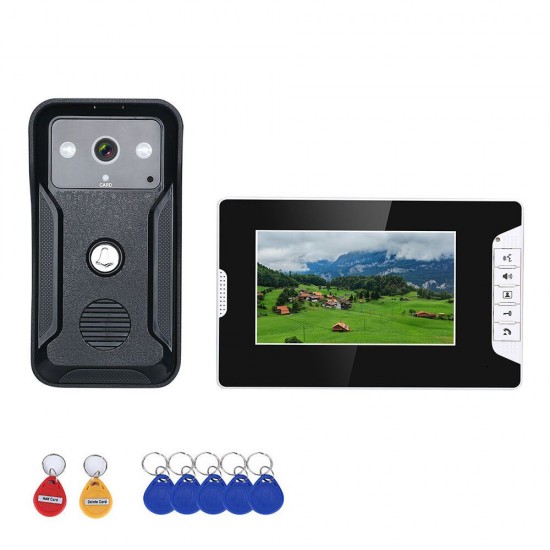 SY813QAID11 7 inch Video Intercom Door Phone RFID System With HD Doorbell 1000TVL Camera