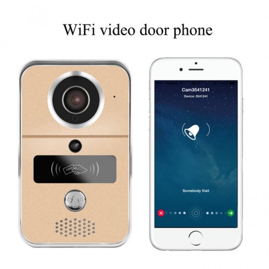 720P Smart Home WiFi Video Door Phone Intercom Doorbell with RFTD Card Peephole Camera