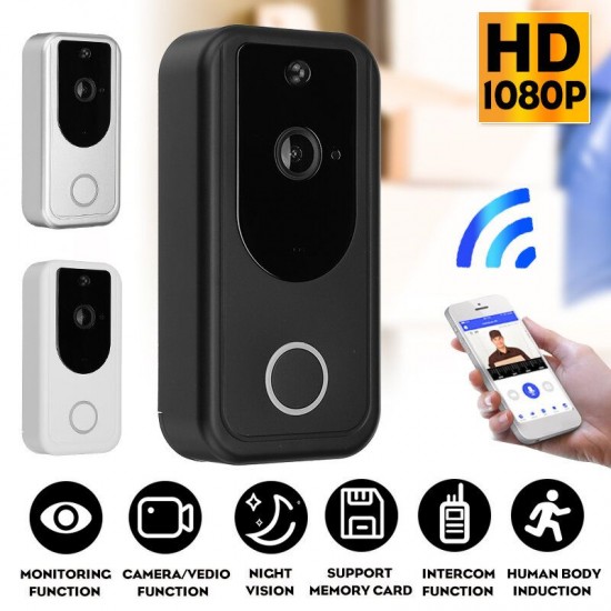 Smart 1080P HD Wireless WiFi Video Doorbell Intercom Phone Security Night Vision