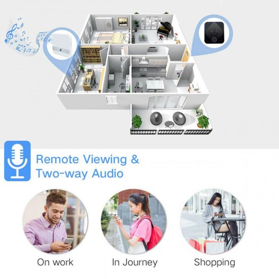 Smart Video Wireless WiFi Doorbell IR Visual Camera Talk Record Security System