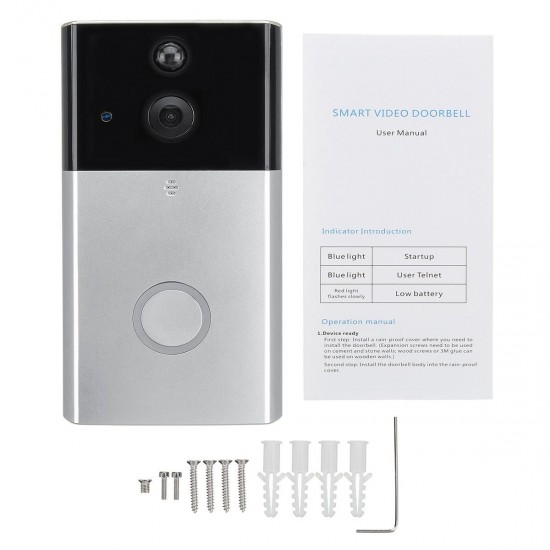 Smart Wireless WiFi Video Visible Doorbell Battery Motion Detection Recorder APP