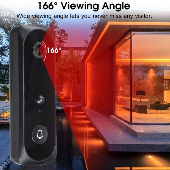 Wireless Night vision 1080P WiFi Video DoorBell Intercom Home Security Visual Camera IP65 Waterproof