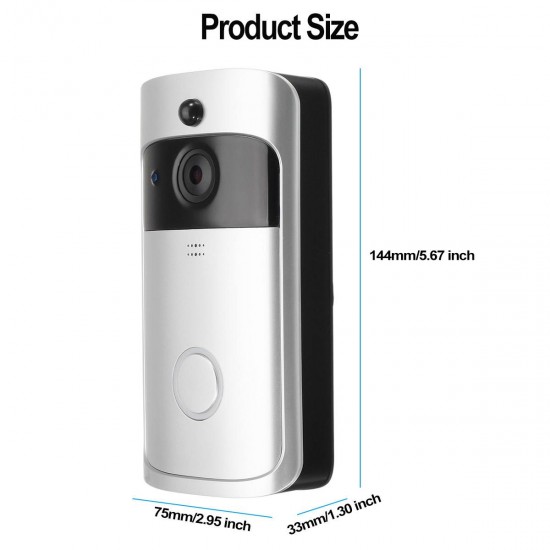 Wireless WiFi Video Doorbell Camera Door Bell Two Way Audio APP Control iOS Android Battery Powered