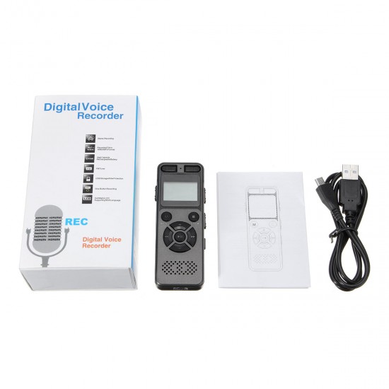 8GB Rechargeable LCD Digital Audio Sound A to B Repeat Voice Recorder Dictaphone