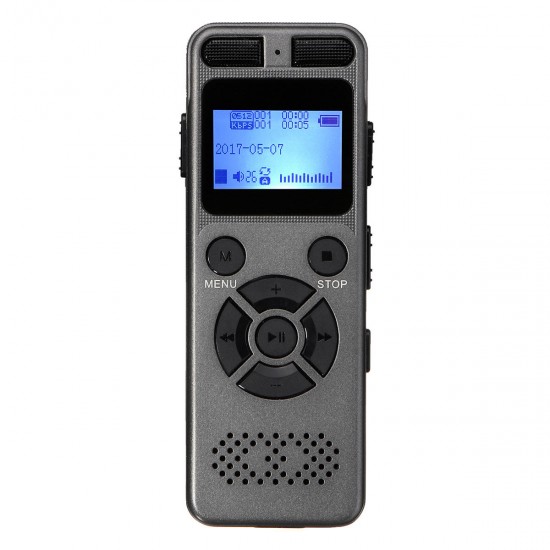 8GB Rechargeable LCD Digital Audio Sound A to B Repeat Voice Recorder Dictaphone