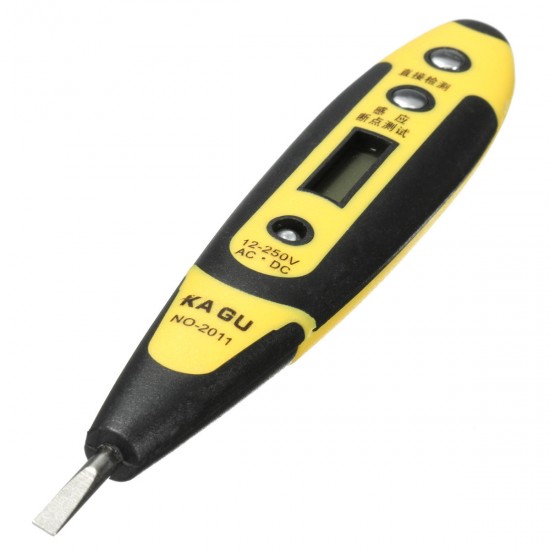 12-250V AC DC Digital Voltage Detector Tester Pen LED Light Electric Sensor