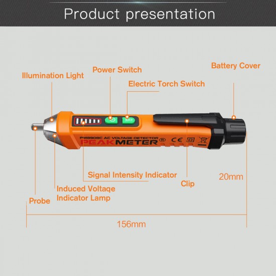 AC 12-1000V Non-Contact LCD Electric Voltage Tester Pen Detector Tester Pencil