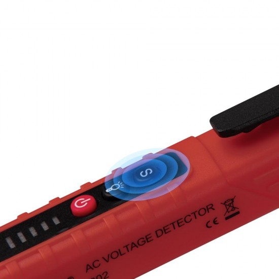 VD802 Non-contact 12V-1000V AC Voltage Detector Tester Meter Adjustable Sensitivity Pen Style Electric Indicator LED Outlet Voltage Detector Sensor VD802 Non-contact 12V-1000V AC Voltage Detector Tester Meter Adjustable Sensitivity Pen Style Electric Indicator LED Outlet Voltage Detector Sensor