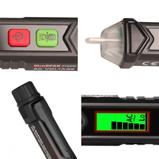 ET8900 Non-contact Voltage Tester Pen Signal Intensity Display Sensitivity Adjustable Auto Indication Live Line Null Live Detector Backlight and Auto Power Off ET8900 Non-contact Voltage Tester Pen Signal Intensity Display Sensitivity Adjustable Auto Indication Live Line Null Live Detector Backlight and Auto Power Off