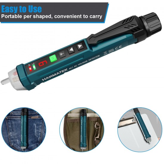 AC1 12V~1000V Red Laser Non Contact Voltage Tester Pen Live Line Null Live Detector with Light + Sound Alarm