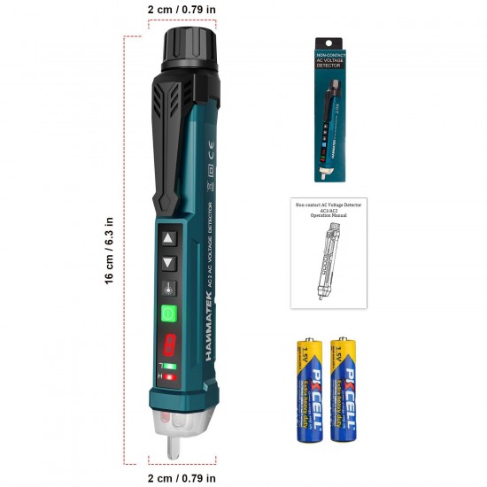 AC1 12V~1000V Red Laser Non Contact Voltage Tester Pen Live Line Null Live Detector with Light + Sound Alarm