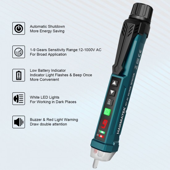 AC1 Non-Contact Voltage Test Pen AC Voltage Detectors Voltage Indicator Finder Tester Volt Meter Electric Test Pencil AC1 Non-Contact Voltage Test Pen AC Voltage Detectors Voltage Indicator Finder Tester Volt Meter Electric Test Pencil