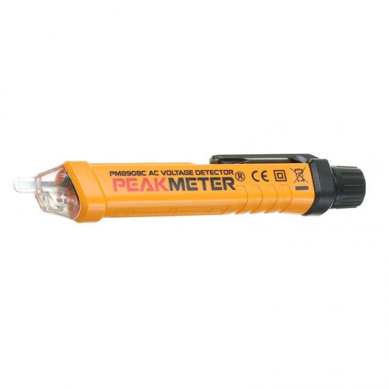 PM8908C 12V-1000V Intelligent Non-contact AC Voltage Detector Tester Detecting Pen with Flash Light