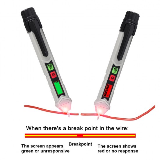 T8901 Non-Contact Phase/Voltage Test Pen Multifunctional NCV 12-1000V AC Tester with Light + Sound Alarm