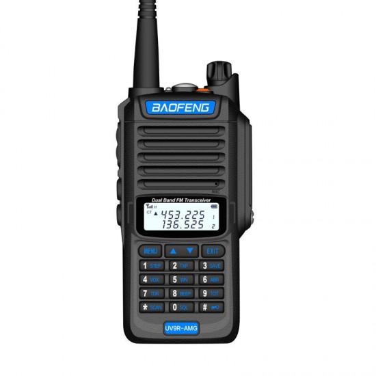 2 PCS UV9R-AMG 15W IP68 Waterproof UV Dual Band Two Way Handheld Radio Walkie Talkie 400-470MHz 128 Channels Blue Button Sea Land Hotel Civilian Intercom