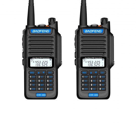 2 PCS UV9R-AMG 15W IP68 Waterproof UV Dual Band Two Way Handheld Radio Walkie Talkie 400-470MHz 128 Channels Blue Button Sea Land Hotel Civilian Intercom 2 PCS UV9R-AMG 15W IP68 Waterproof UV Dual Band Two Way Handheld Radio Walkie Talkie 400-470MHz 128 Channels Blue Button Sea Land Hotel Civilian Intercom