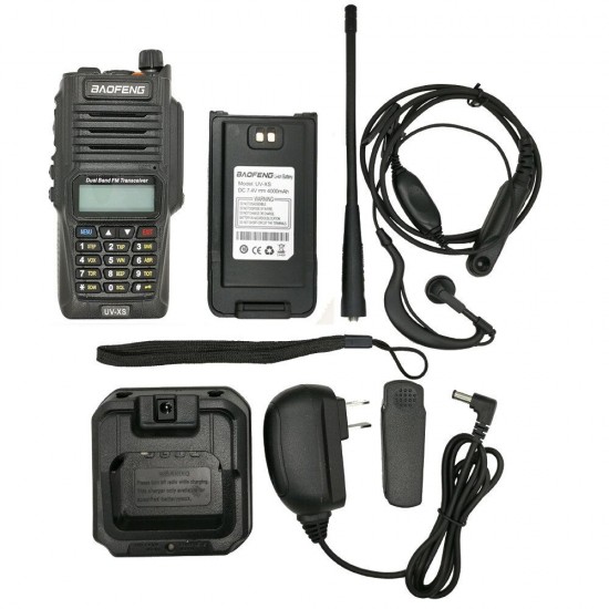 2020 UV-XS 10W Waterproof Walkie Talkie Set Portable FM Transceiver VHF UHF Black Button Two Way Radio