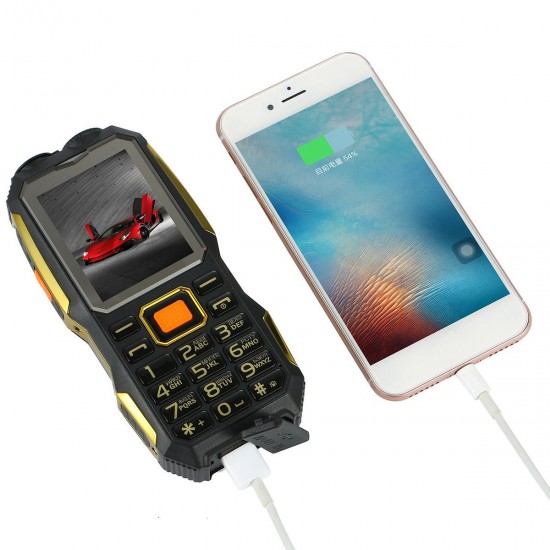 2.4inch 19800mah Rugged Phone Dual SIM GSM Walkie Talkie Standby for Smartphone FM Radio