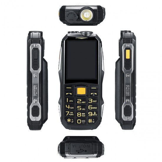 2.4inch 19800mah Rugged Phone Dual SIM GSM Walkie Talkie Standby for Smartphone FM Radio