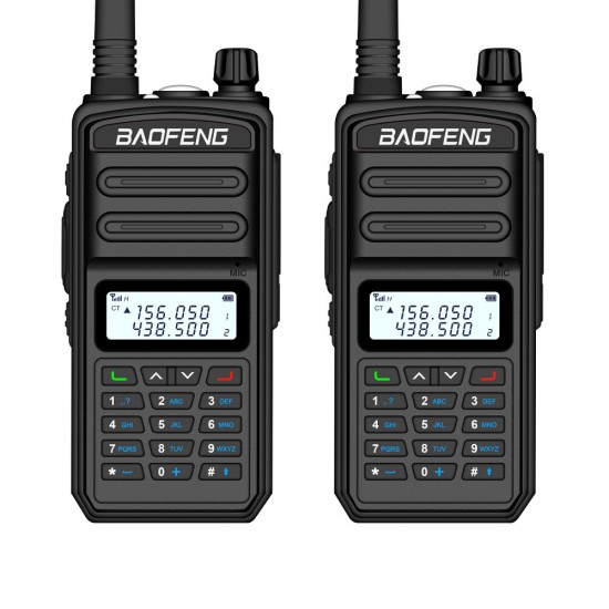 2PCS BF-S5plus 18W Waterproof UV Dual Band Handheld Radio Walkie Talkie Flashlight Hiking Interphone Black EU Plug 2PCS BF-S5plus 18W Waterproof UV Dual Band Handheld Radio Walkie Talkie Flashlight Hiking Interphone Black EU Plug