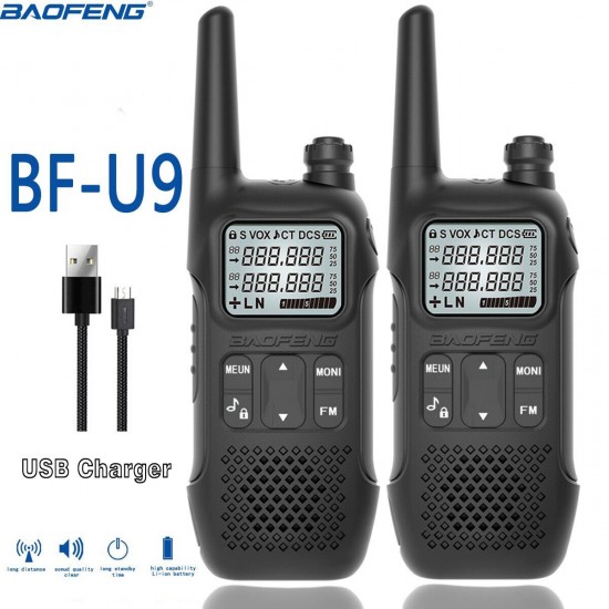 2PCS BF-U9 8W Portable Mini Walkie Talkie Handheld Hotel Civilian Radio Comunicacion Ham HF Transceiver EU Plug 2PCS BF-U9 8W Portable Mini Walkie Talkie Handheld Hotel Civilian Radio Comunicacion Ham HF Transceiver EU Plug