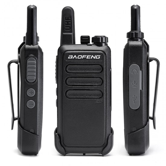 2PCS BF-C9 Handheld Walkie Talkie 400-470MHz UHF Two Way Radio Ham Portable Communicator USB Charging