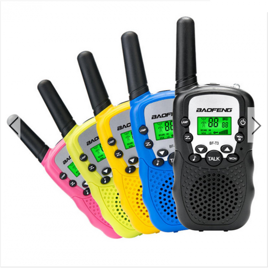 2PCS BF-T3 2W 22 Channels Radio Walkie Talkie Lightweight Flashilight Civilian Interphone Intercom