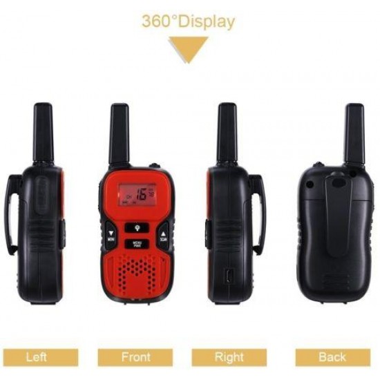 2PCS R8 Two Way Radio Walkie Talkie 22 Channels FRS GMRS UHF Handheld Kids Mini Walkie Talkie