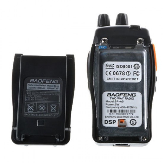 2Pcs BF-A5 5W 16CH Walkie Talkie UHF 400-470MHz FM Ham Two-way Radio 2Pcs BF-A5 5W 16CH Walkie Talkie UHF 400-470MHz FM Ham Two-way Radio