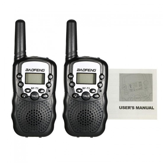 2Pcs BF-T3 Radio Walkie Talkie UHF462-467MHz 8 Channel Two-Way Radio Transceiver Built-in Flashlight 5 Color for Choice