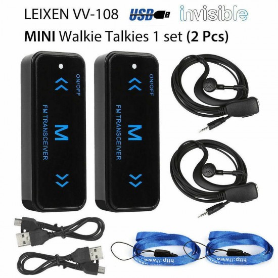 2Pcs V108 Mini Walkie Talkie Two-Way 400-470MHz FM Radio Ricetrasmittente + 2 Cuffie USB Carica 2Pcs V108 Mini Walkie Talkie Two-Way 400-470MHz FM Radio Ricetrasmittente + 2 Cuffie USB Carica