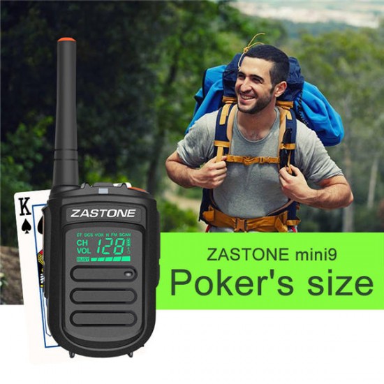 2Pcs mini9 Walkie Talkie UHF 400-470MHz Two Way Radio FM Transceiver Communicator Radio