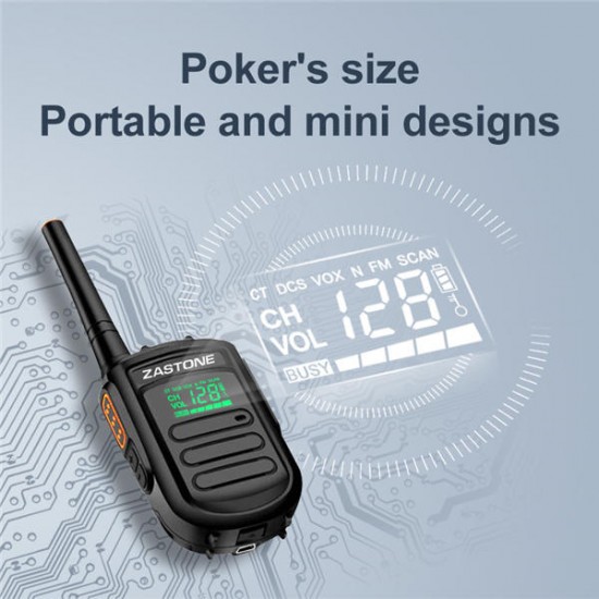 2Pcs mini9 Walkie Talkie UHF 400-470MHz Two Way Radio FM Transceiver Communicator Radio