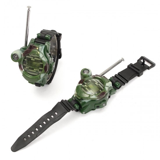 2pcs 7 In 1 Children Two Way Radio Walkie Talkie Kids Camouflage Wrist Watch 2pcs 7 In 1 Children Two Way Radio Walkie Talkie Kids Camouflage Wrist Watch
