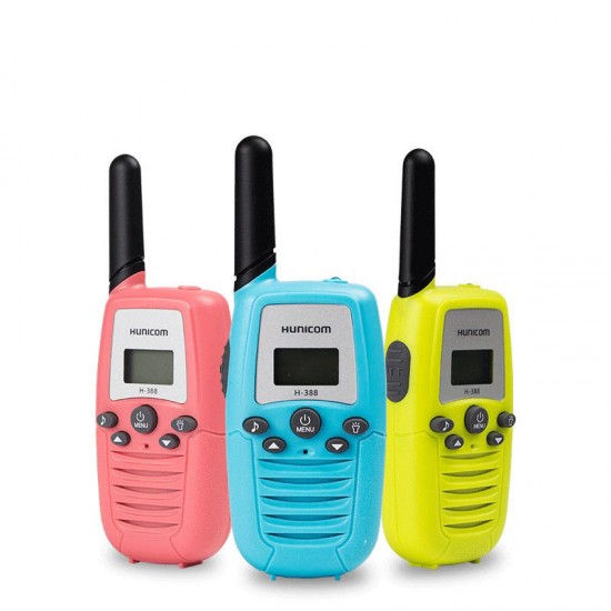 2pcs HUNICOM T-388 Chilren Handheld Radio Walkie Talkie Flashlight Interphone Kids ToyIntercome