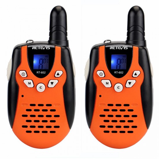 2pcs RT602 22 Channels 462-467MHz Kids Mini Handheld Two Way Radio Walkie Talkie With Charger